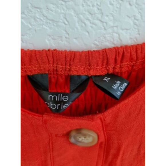 Mlle Gabrielle Dress Red Sundress Button Down Boho Flowy Size XL - Picture 2 of 10